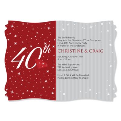 Invitations to 40th wedding anniversary