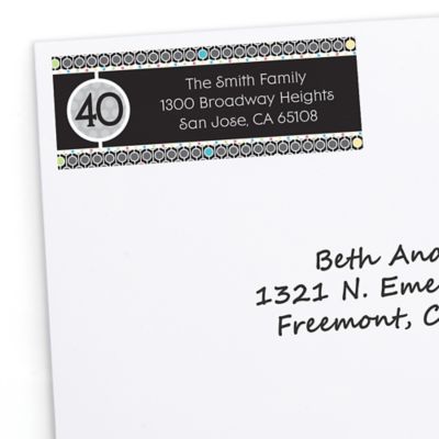 Adult 40th Birthday - Personalized Birthday Party Return Address Labels - 30 ct