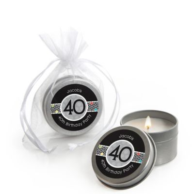 Adult 40th Birthday - Personalized Birthday Party Candle Tin Favors