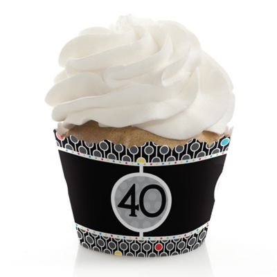 Adult 40th Birthday - Birthday Party Cupcake Wrappers