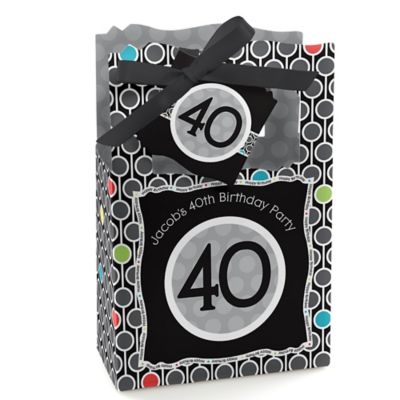 Adult 40th Birthday - Personalized Birthday Party Favor Boxes