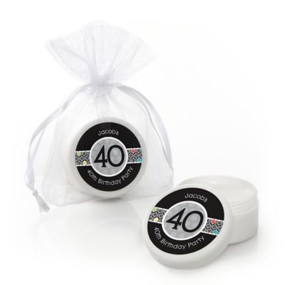 Adult 40th Birthday - Personalized Birthday Party Lip Balm Favors