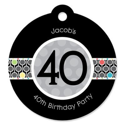 Adult 40th Birthday - Personalized Birthday Party Tags - 20 ct
