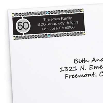 Adult 50th Birthday - Personalized Birthday Party Return Address Labels - 30 ct