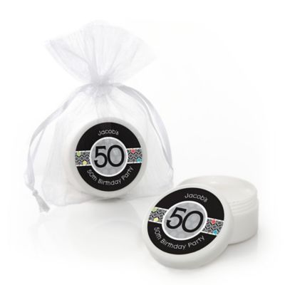 Adult 50th Birthday - Personalized Birthday Party Lip Balm Favors