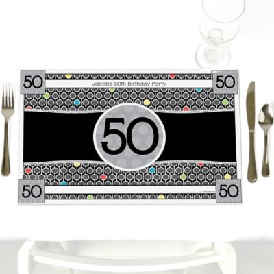 Adult 50th Birthday - Personalized Birthday Party Placemats
