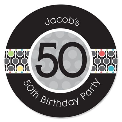 Adult 50th Birthday - Personalized Birthday Party Sticker Labels - 24 ct