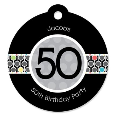Adult 50th Birthday - Personalized Birthday Party Tags - 20 ct