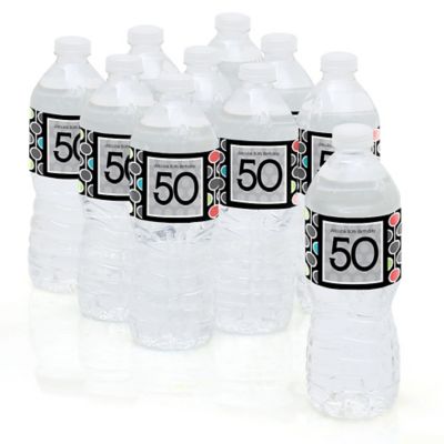 Adult 50th Birthday - Personalized Birthday Party Water Bottle Label Favors