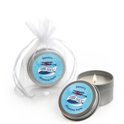 Airplane - Personalized Baby Shower Candle Tin Favors