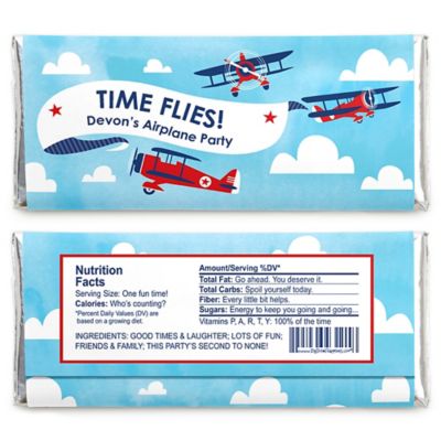 Airplane - Personalized Baby Shower Candy Bar Wrapper Favors