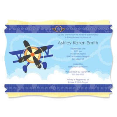 Airplane  - Personalized Baby Shower Invitations