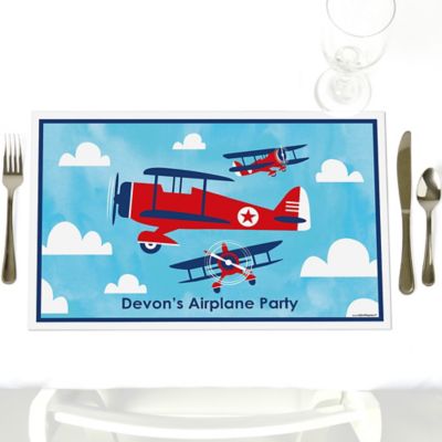 Airplane  - Personalized Baby Shower Placemats