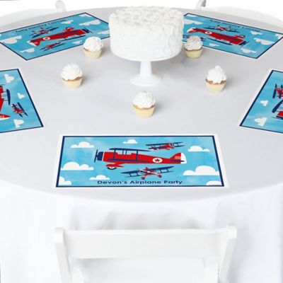 Airplane  - Personalized Baby Shower Placemats