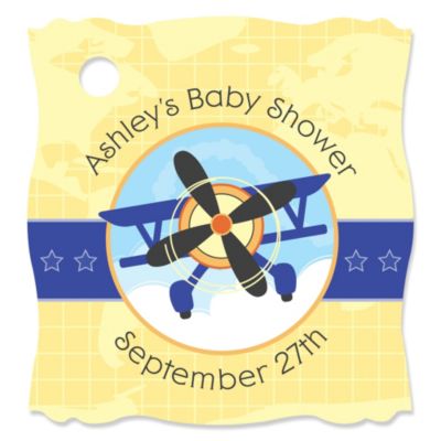 Airplane - Personalized Baby Shower Tags - 20 ct