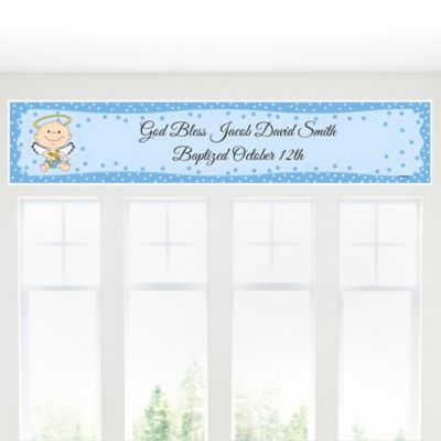 Angel Baby Boy - Personalized Baptism Banners