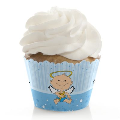 Angel Baby Boy - Baptism Cupcake Wrappers