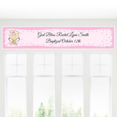 Angel Baby Girl - Personalized Baptism Banners