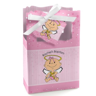 Angel Baby Girl - Personalized Baptism Favor Boxes