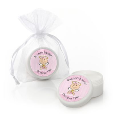 Angel Baby Girl - Personalized Baptism Lip Balm Favors