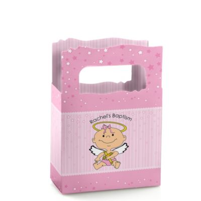 Angel Baby Girl - Personalized Baptism Mini Favor Boxes