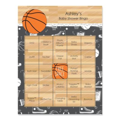 Nothin But Net Basketball Personalized Baby Shower Game Bingo