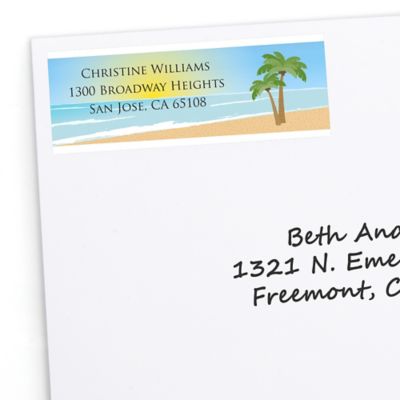 Beach - Personalized Bridal Shower Return Address Labels - 30 ct