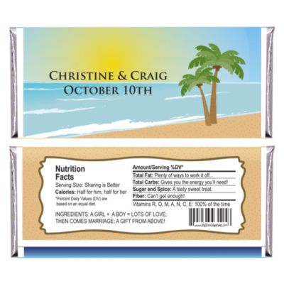 Beach - Personalized Bridal Shower Candy Bar Wrapper Favors