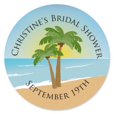 Beach - Personalized Bridal Shower Sticker Labels - 24 ct