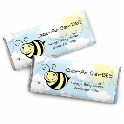 Cute-As-Can-BEE - Personalized Baby Shower Candy Bar Wrapper Favors