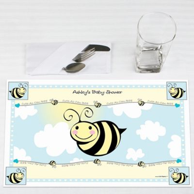 Cute-As-Can-BEE - Personalized Baby Shower Placemats