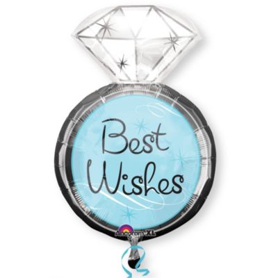 Best Wishes Wedding Ring - Bridal Shower Mylar Balloon