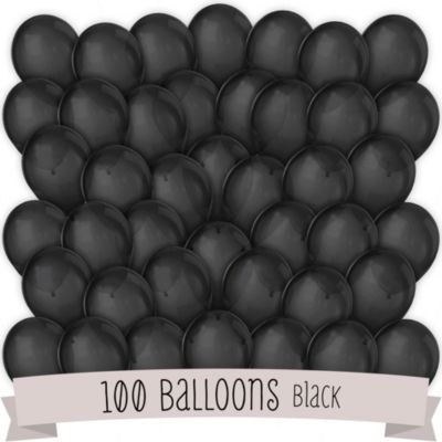 Black - Baby Shower Latex Balloons - 100 ct