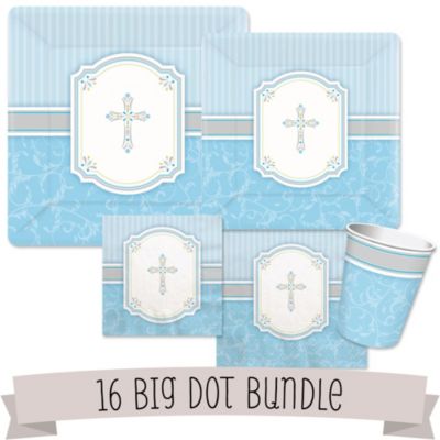 Blessings Blue - Baptism 16 Big Dot Bundle