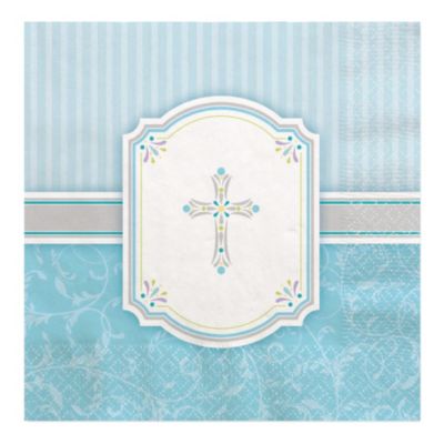 Blessings Blue - Baptism Luncheon Napkins - 16 ct