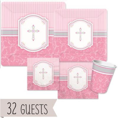 Blessings Pink - Baptism 32 Big Dot Bundle