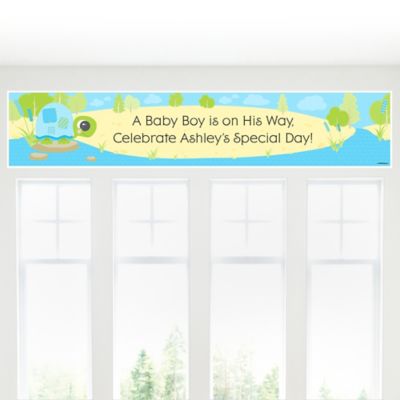 Blue Baby Turtle - Personalized Baby Shower Banners