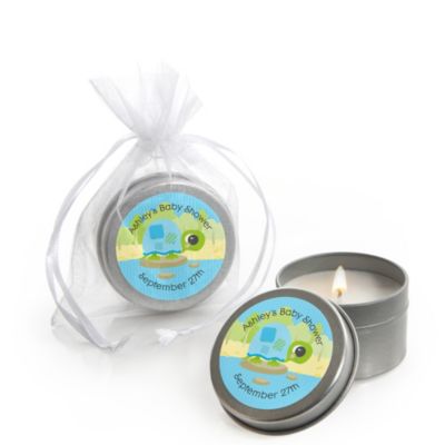 Blue Baby Turtle - Personalized Baby Shower Candle Tin Favors