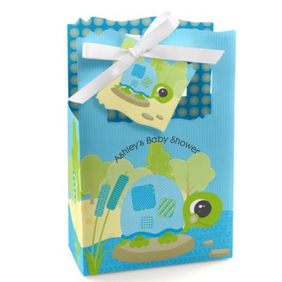 Blue Baby Turtle - Personalized Baby Shower Favor Boxes