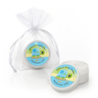 Blue Baby Turtle - Personalized Baby Shower Lip Balm Favors