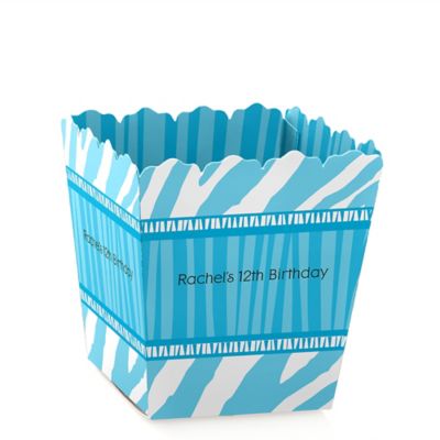 Blue Zebra - Personalized Birthday Party Candy Boxes 