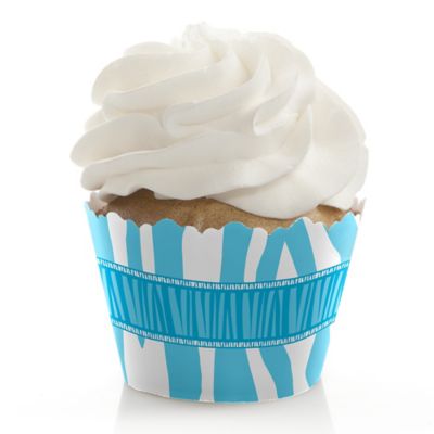 Blue Zebra - Birthday Party Cupcake Wrappers