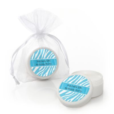 Blue Zebra - Personalized Birthday Party Lip Balm Favors