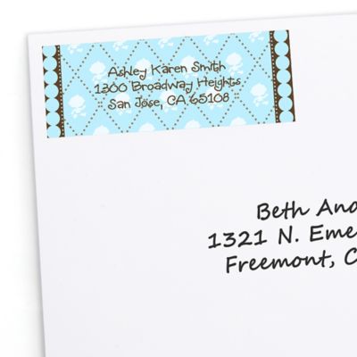 Modern Baby Boy - Personalized Baby Shower Return Address Labels - 30 ct