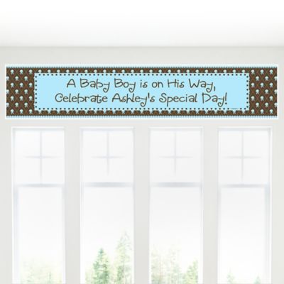 Modern Baby Boy - Personalized Baby Shower Banners