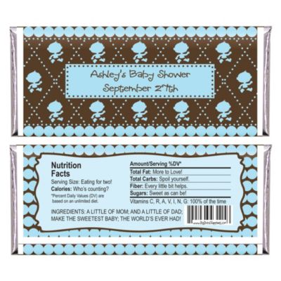 Modern Baby Boy - Personalized Baby Shower Candy Bar Wrapper Favors