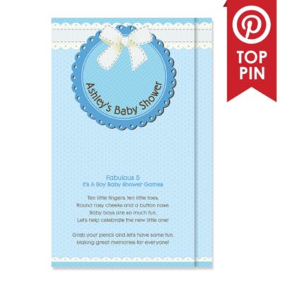 It's A Boy - Personalized Baby Shower Fabulous 5 Games