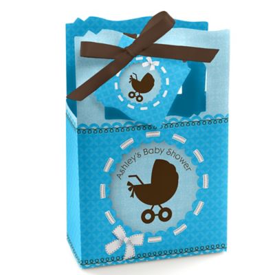 Boy Baby Carriage - Personalized Baby Shower Favor Boxes 