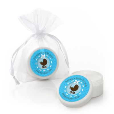 Boy Baby Carriage - Personalized Baby Shower Lip Balm Favors 