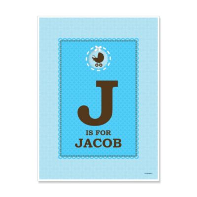 Boy Baby Carriage - Personalized Baby Shower Poster Gift